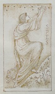 Spes（紙にインクと金） 作： Edward Burne Jones